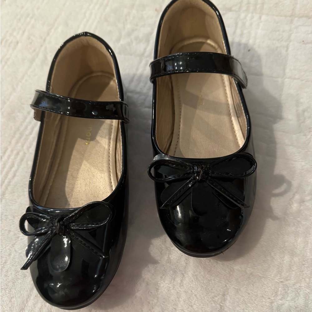HeHainom Little Girls Black Patent Flats